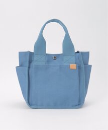 帆布サイドポケット仕切り手提げトートバッグ