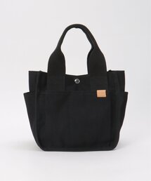 帆布サイドポケット仕切り手提げトートバッグ