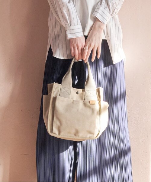 ikka トートバッグ 帆布サイドBIGポケットトートバッグ