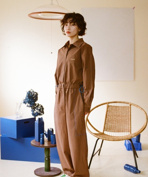 【美品】PAMM パム ゆれるふきんのジャンプスーツ アイスグリーン PAMM（パム）の「ゆれるふきんのジャンプスーツ（つなぎ