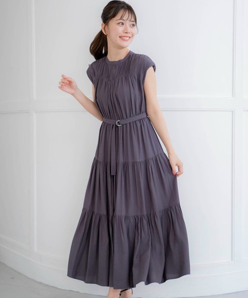 NOELA（ノエラ）の「ティアードワンピース（ワンピース・レディース・オレンジ/オフホワイト/チャコールグレー/ブルー・S/M）」の3枚目の写真