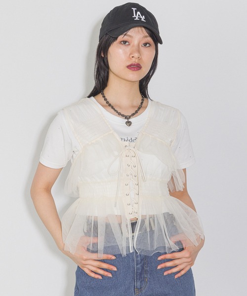 セール】【led.tokyo】FRONT ZIP OVER VEST（ベスト）｜led