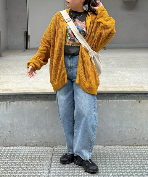 CPCM（シーピーシーエム）の「メッシュニットジップパーカー（カーディガン/ボレロ・メンズ・オレンジ/マスタード/ブラック/アイボリー・LARGE/MEDIUM）」の5枚目の写真