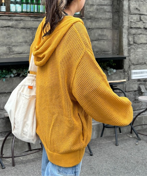 CPCM（シーピーシーエム）の「メッシュニットジップパーカー（カーディガン/ボレロ・メンズ・オレンジ/マスタード/ブラック/アイボリー・LARGE/MEDIUM）」の11枚目の写真