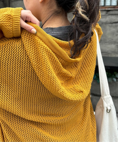 CPCM（シーピーシーエム）の「メッシュニットジップパーカー（カーディガン/ボレロ・メンズ・オレンジ/マスタード/ブラック/アイボリー・LARGE/MEDIUM）」の17枚目の写真