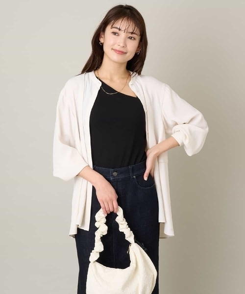 a.v.v(アーヴェヴェ)の「カップ付きアシメタンクトップ(Tシャツ/カットソー・レディース・ベージュ/ブラック・38/36)」の8枚目の写真