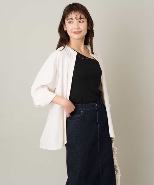 a.v.v(アーヴェヴェ)の「カップ付きアシメタンクトップ(Tシャツ/カットソー・レディース・ベージュ/ブラック・38/36)」の9枚目の写真