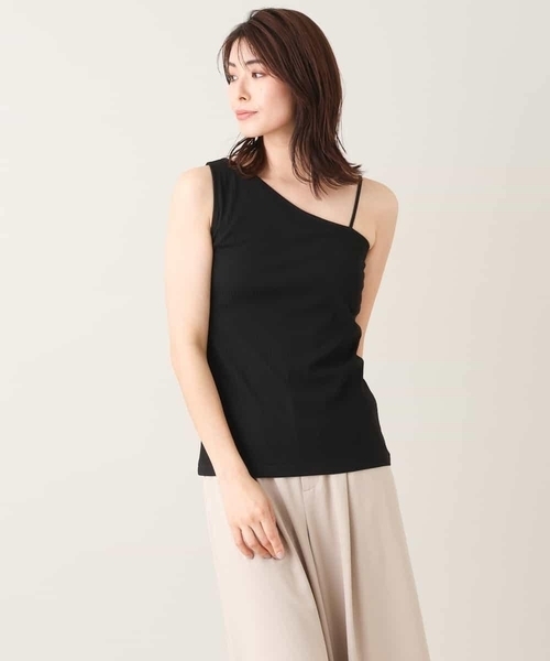 a.v.v(アーヴェヴェ)の「カップ付きアシメタンクトップ(Tシャツ/カットソー・レディース・ベージュ/ブラック・38/36)」の19枚目の写真