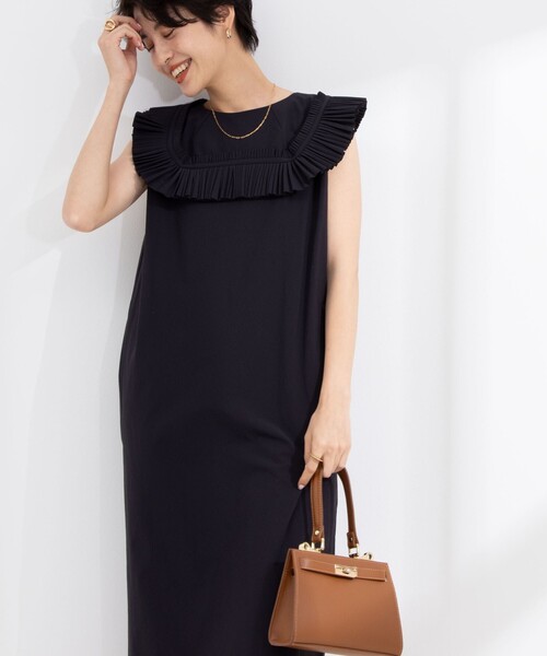 NOLLEY’S(ノーリーズ)の「【MARILYN MOON/マリリーンムーン】タフタラッフルディティールドレス(ワンピース・レディース・ネイビー/ブラック・38)」の12枚目の写真