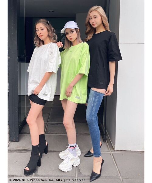 NBA(エヌビーエー)の「NBA BACKグラフィックTシャツ(Tシャツ/カットソー・レディース・ブラック/オフホワイト/ライム・FREE)」の20枚目の写真
