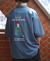 RedCapGirlバック刺繍ルーズ半袖シャツ