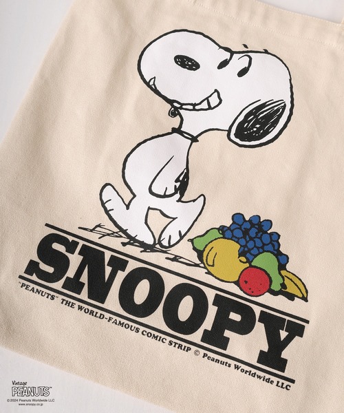 PEANUTS（ピーナッツ）の「【Fruit of the Loom/フルーツオブザルーム】PEANUTSコラボ キャラクター ヴィンテージイラスト＆ブランドネームデザイン コットントートバッグ/エコバッグ（トートバッグ・レディース・キナリ/ライトベージュ/アイボリー・FREE）」の11枚目の写真