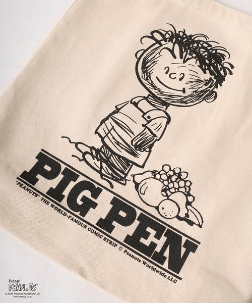 PEANUTS（ピーナッツ）の「【Fruit of the Loom/フルーツオブザルーム】PEANUTSコラボ キャラクター ヴィンテージイラスト＆ブランドネームデザイン コットントートバッグ/エコバッグ（トートバッグ・レディース・キナリ/ライトベージュ/アイボリー・FREE）」の9枚目の写真