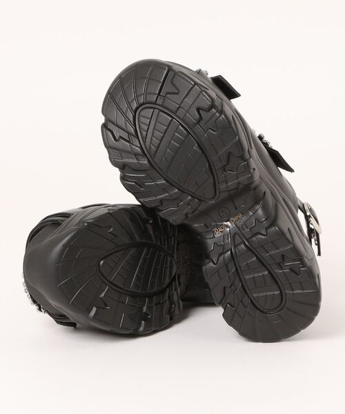 Parade(パレード)の「【厚底】ビジュー付きダブルベルトスポーツサンダル 377(サンダル・レディース・ブラック/ホワイト・S/M/L/LL)」の4枚目の写真