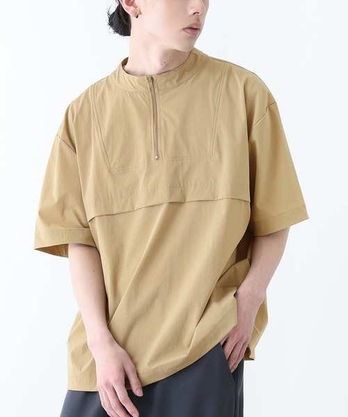 n'OrLABEL(ノアールレーベル)の「【機能素材】『撥水&冷感ハーフジップアップTシャツ』(Tシャツ/カットソー・メンズ・ブラック/カーキ/ベージュ・M/L)」の1枚目の写真