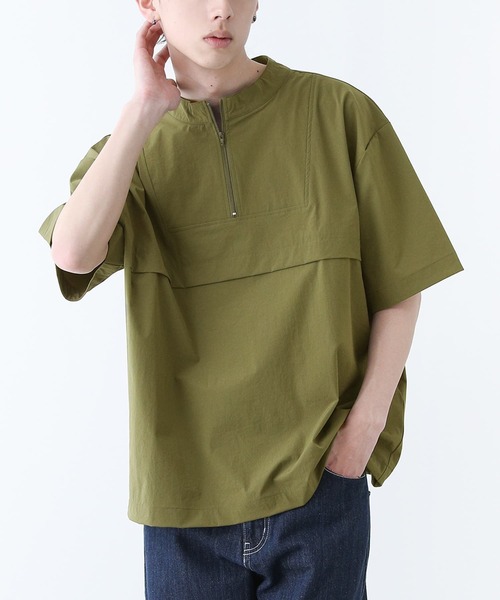 n'OrLABEL(ノアールレーベル)の「【機能素材】『撥水&冷感ハーフジップアップTシャツ』(Tシャツ/カットソー・メンズ・ブラック/カーキ/ベージュ・M/L)」の3枚目の写真