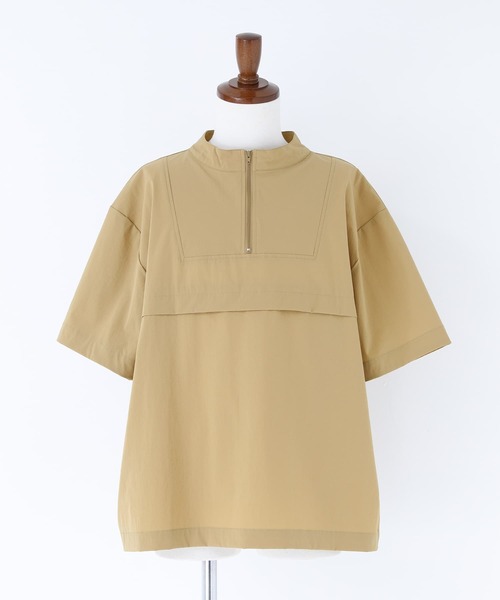 n'OrLABEL(ノアールレーベル)の「【機能素材】『撥水&冷感ハーフジップアップTシャツ』(Tシャツ/カットソー・メンズ・ブラック/カーキ/ベージュ・M/L)」の7枚目の写真