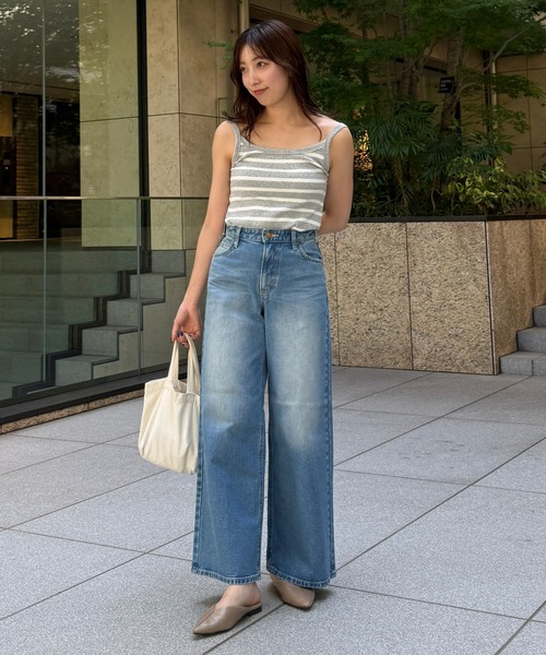 未使用タグつき✨Lee リー　ワイドデニムパンツ　定価1.4万　美シルエット セール】Lee/リー BABE ワイドデニムパンツ ストレッチ サイズ