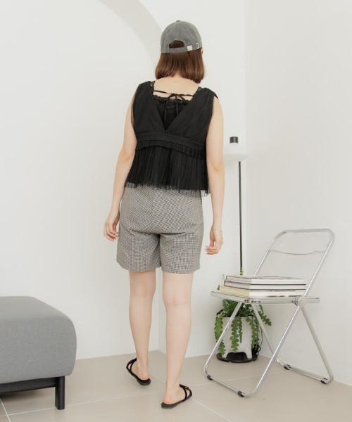 flower(フラワー)の「ギンガムハーフパンツ(その他パンツ・レディース・ブラック/ベージュ・FREE)」の22枚目の写真