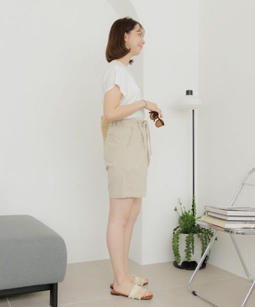 flower(フラワー)の「ギンガムハーフパンツ(その他パンツ・レディース・ブラック/ベージュ・FREE)」の13枚目の写真