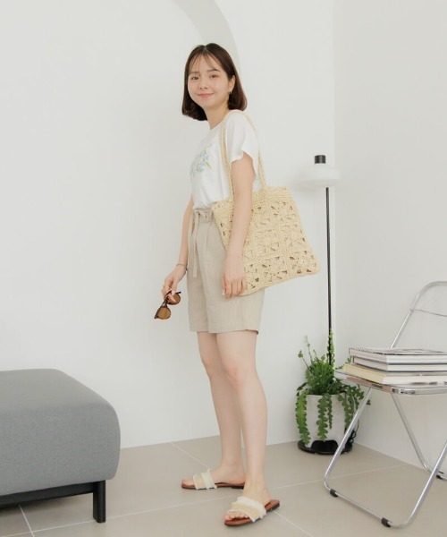 flower(フラワー)の「ギンガムハーフパンツ(その他パンツ・レディース・ブラック/ベージュ・FREE)」の15枚目の写真