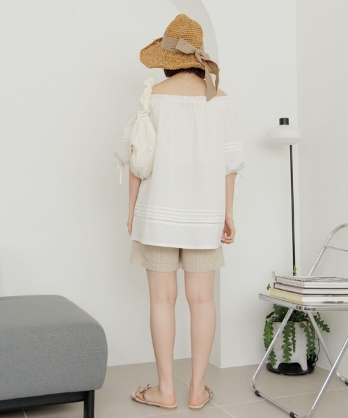 flower(フラワー)の「ギンガムハーフパンツ(その他パンツ・レディース・ブラック/ベージュ・FREE)」の6枚目の写真