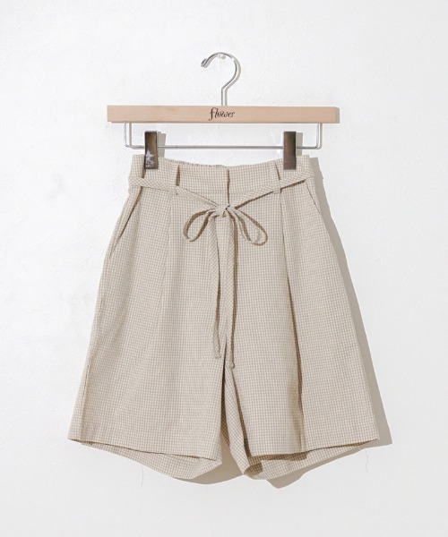 flower(フラワー)の「ギンガムハーフパンツ(その他パンツ・レディース・ブラック/ベージュ・FREE)」の9枚目の写真