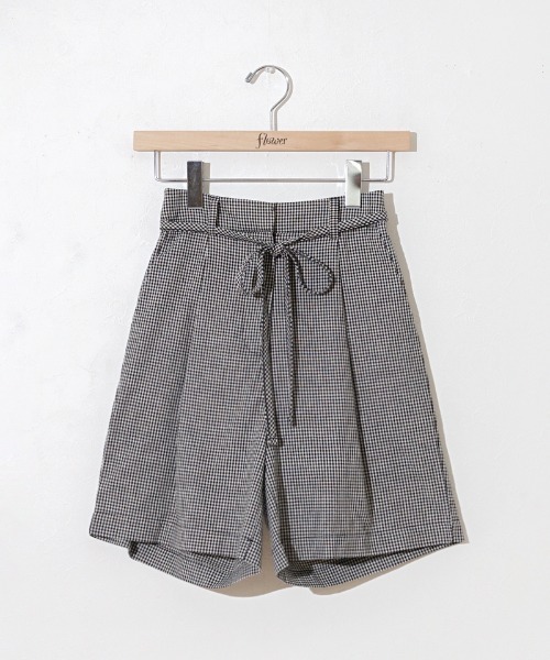 flower(フラワー)の「ギンガムハーフパンツ(その他パンツ・レディース・ブラック/ベージュ・FREE)」の10枚目の写真