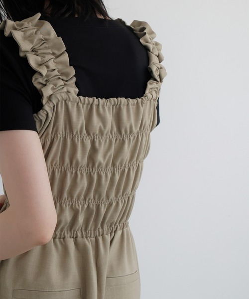 LIAN（リアン）の「フリルオールインワン（つなぎ/オールインワン・レディース・ベージュ/アイボリー/ブラック・FREE）」の12枚目の写真