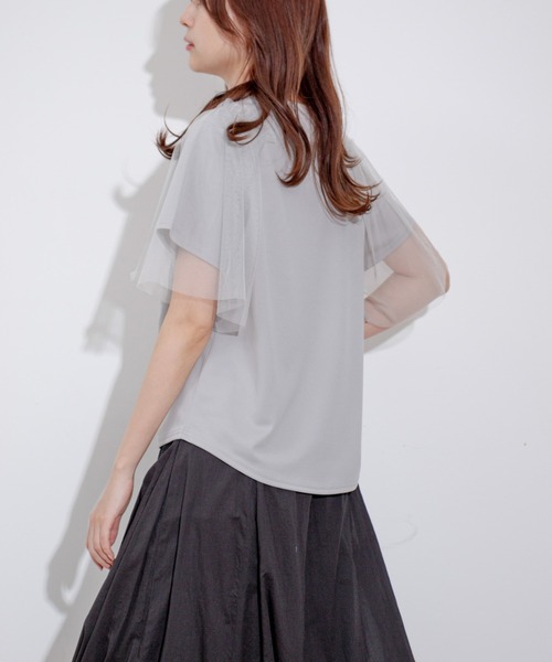 Jayro（ジャイロ）の「ジャジーチュールスリーブプルオーバー（Tシャツ/カットソー・レディース・ライトグレー/チャコールグレー/ブルー系その他6/ホワイト系その他・FREE）」の15枚目の写真