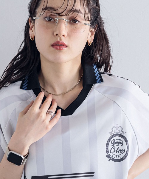 RAGEBLUE（レイジブルー）の「サイドライン/ユニフォームデザインゲームシャツ（Tシャツ/カットソー・レディース・ライトブルー/ライトグレー/ライトピンク・FREE）」の9枚目の写真