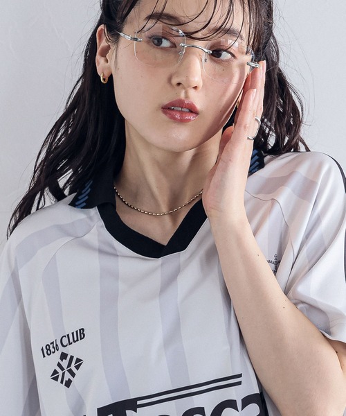 RAGEBLUE（レイジブルー）の「サイドライン/ユニフォームデザインゲームシャツ（Tシャツ/カットソー・レディース・ライトブルー/ライトグレー/ライトピンク・FREE）」の10枚目の写真