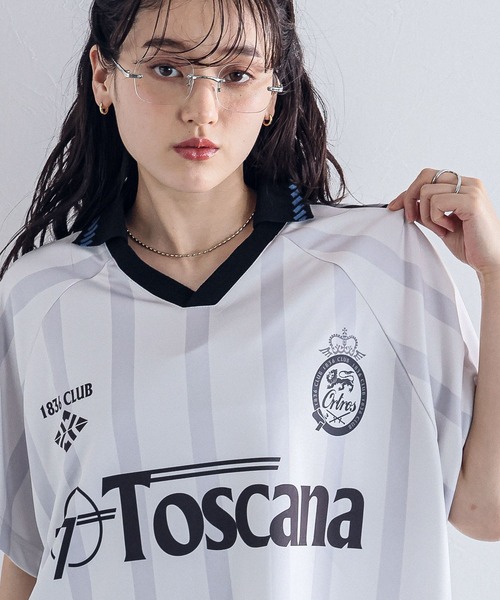 RAGEBLUE（レイジブルー）の「サイドライン/ユニフォームデザインゲームシャツ（Tシャツ/カットソー・レディース・ライトブルー/ライトグレー/ライトピンク・FREE）」の11枚目の写真