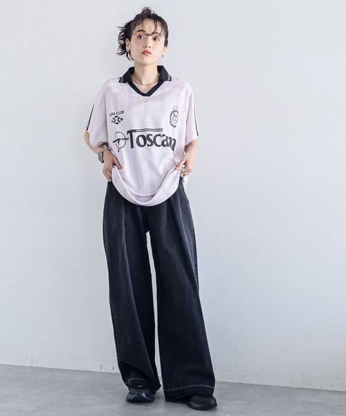 RAGEBLUE（レイジブルー）の「サイドライン/ユニフォームデザインゲームシャツ（Tシャツ/カットソー・レディース・ライトブルー/ライトグレー/ライトピンク・FREE）」の13枚目の写真