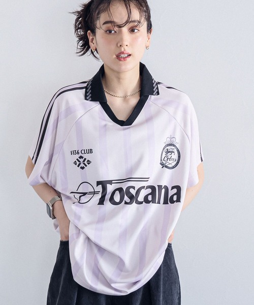 RAGEBLUE（レイジブルー）の「サイドライン/ユニフォームデザインゲームシャツ（Tシャツ/カットソー・レディース・ライトブルー/ライトグレー/ライトピンク・FREE）」の14枚目の写真