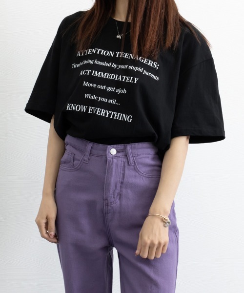 Miniministore(ミニミニストア)の「ロゴtシャツ 半袖 サマートップス韓国風(Tシャツ/カットソー・レディース・ブラック/ホワイト・FREE)」の15枚目の写真