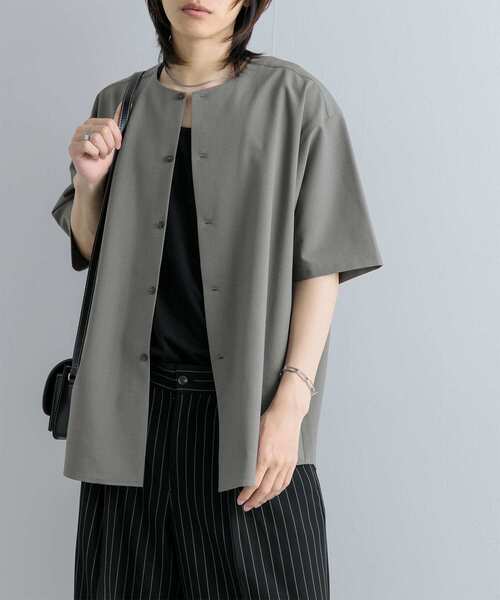 セール】ノーカラーシャツ(5分袖)（シャツ/ブラウス）｜SENSE OF PLACE