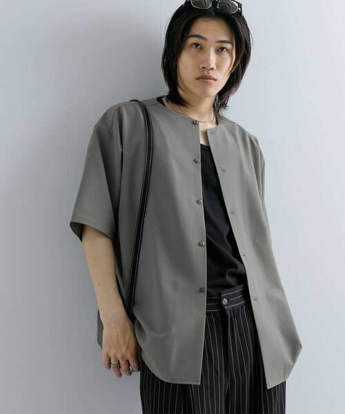 セール】ノーカラーシャツ(5分袖)（シャツ/ブラウス）｜SENSE OF PLACE