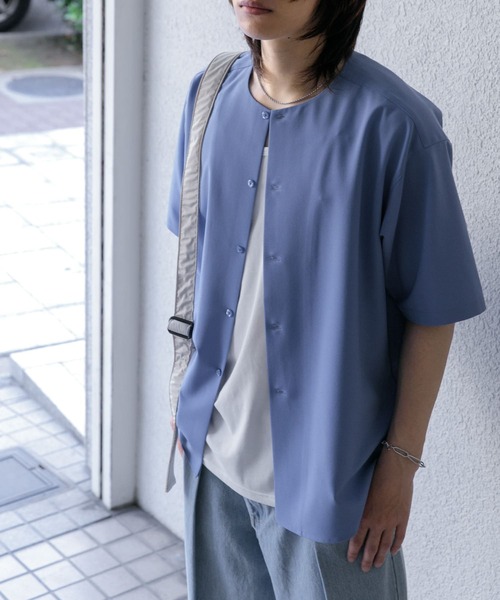 セール】ノーカラーシャツ(5分袖)（シャツ/ブラウス）｜SENSE OF PLACE