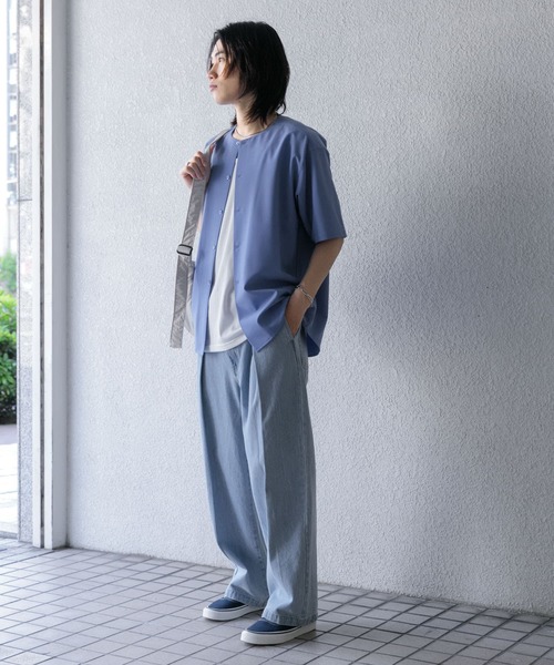 新品✨️23区 MY STANDARD シャツ ノーカラー パープル イタリア 新品✨️23区 MY STANDARD シャツ ノーカラー パープル イタリア