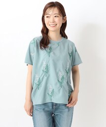 刺繍フレンチスリーブプルオーバー スズラン