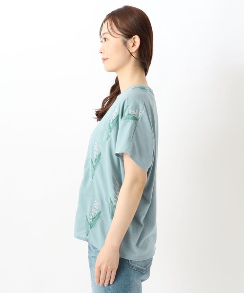 one'sterrace(ワンズテラス)の「刺繍フレンチスリーブプルオーバー スズラン(Tシャツ/カットソー・レディース・アイボリー系8/ブルー系その他7・00)」の13枚目の写真