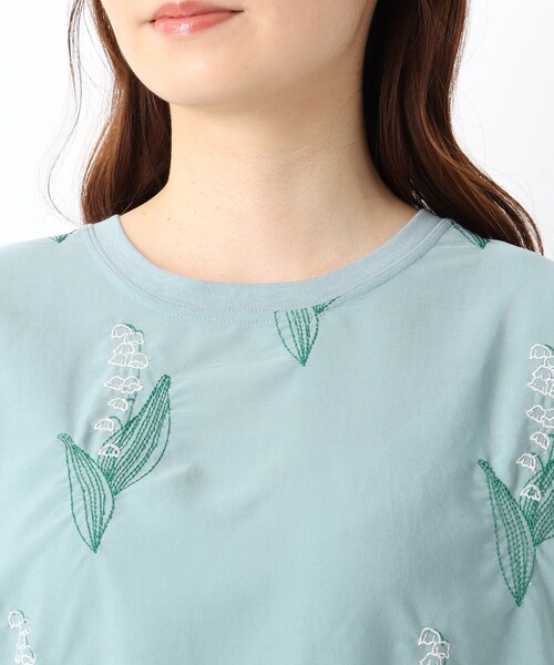 one'sterrace(ワンズテラス)の「刺繍フレンチスリーブプルオーバー スズラン(Tシャツ/カットソー・レディース・アイボリー系8/ブルー系その他7・00)」の11枚目の写真