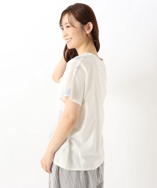 one'sterrace(ワンズテラス)の「刺繍フレンチスリーブプルオーバー スズラン(Tシャツ/カットソー・レディース・アイボリー系8/ブルー系その他7・00)」の6枚目の写真