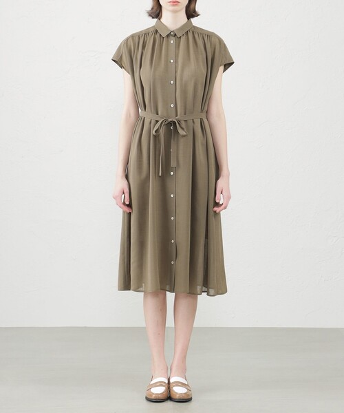 MACKINTOSH PHILOSOPHY(マッキントッシュ フィロソフィー)の「ドライタッチフレンチスリーブワンピース(ワンピース・レディース・ブラック/カーキ・38/36)」の5枚目の写真
