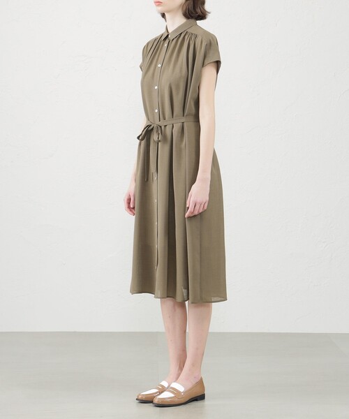 MACKINTOSH PHILOSOPHY(マッキントッシュ フィロソフィー)の「ドライタッチフレンチスリーブワンピース(ワンピース・レディース・ブラック/カーキ・38/36)」の6枚目の写真