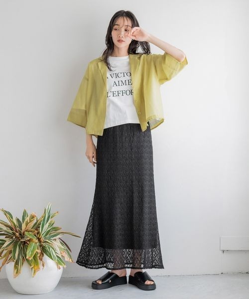 LOWRYS FARM(ローリーズファーム)の「レースマーメイドスカート 128525(スカート・レディース・ブラック/アイボリー/イエロー/グレー・FREE)」の22枚目の写真