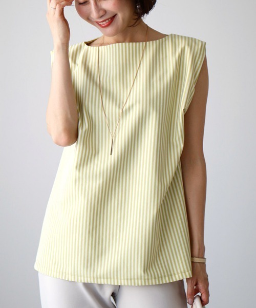 ストライプ効果コンパクトに魅せる綺麗トップス（Tシャツ/カットソー）｜Ehre style（エーレスタイル）