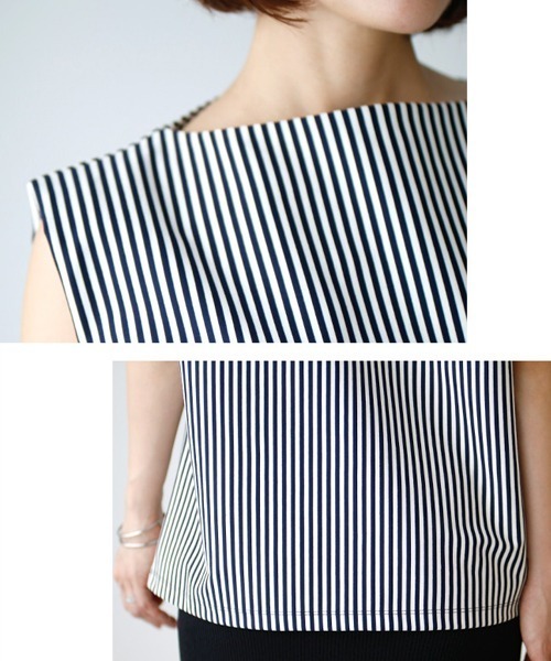 ストライプ効果コンパクトに魅せる綺麗トップス（Tシャツ/カットソー）｜Ehre style（エーレスタイル）