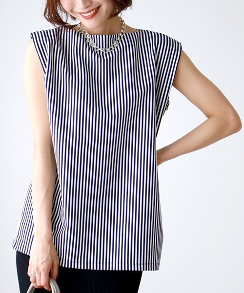 ストライプ効果コンパクトに魅せる綺麗トップス（Tシャツ/カットソー）｜Ehre style（エーレスタイル）